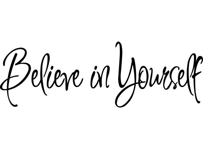 VWAQ Believe in Yourself Wall Decal - Living Room Wall Decor Motivational Stickers Inspirational Quotes Positive Affirmation Stickers Home Decor - Image 1